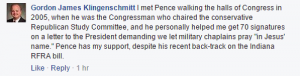 Klingenschmitt on GOP vice presidential candidate Pence